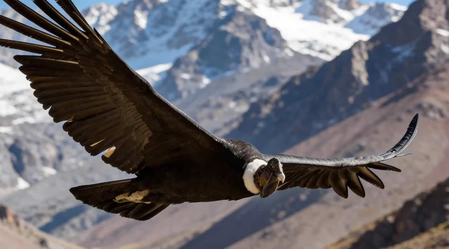 Andean condor soaring over the Colca Canyon