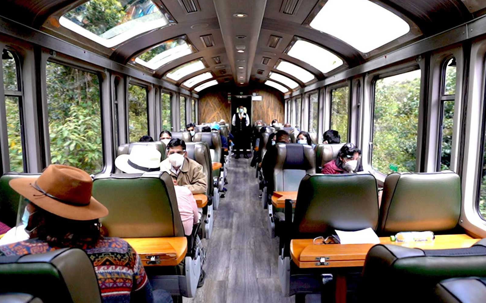 PeruRail Vistadome train with panoramic windows to Machu Picchu