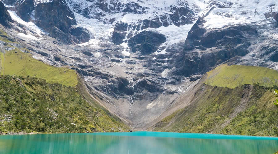 Turquoise Humantay Lake below the Humantay glacier