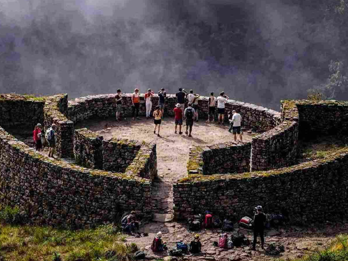 Start of the classic Inca Trail in the Sacred Valley, Peru