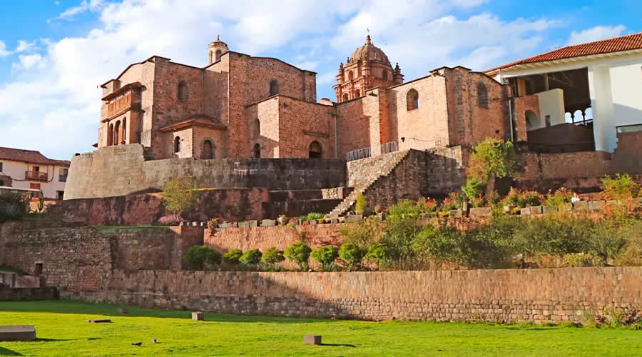 Koricancha Inca temple and Santo Domingo church in Cusco