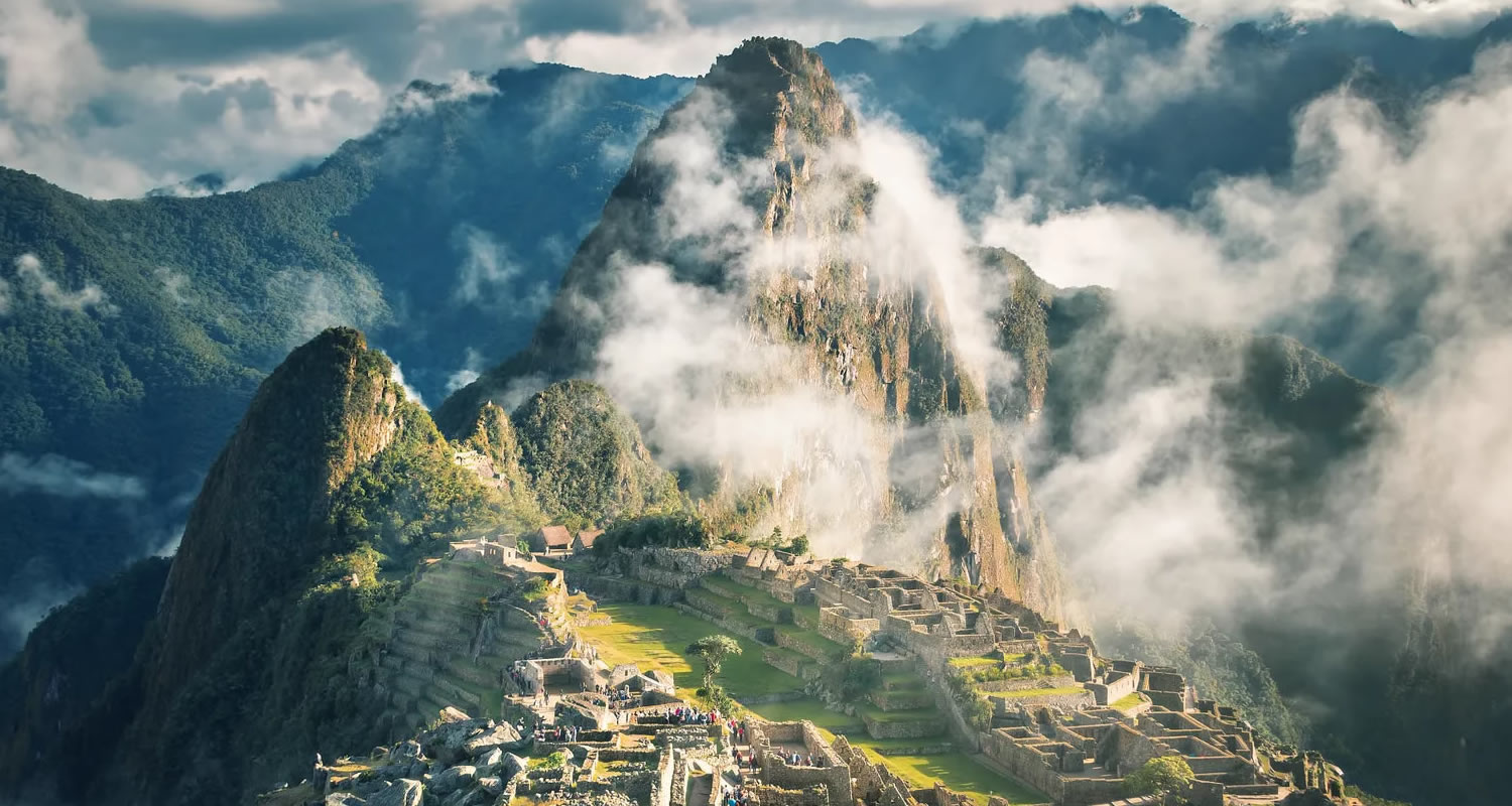 Machu Picchu citadel with Huayna Picchu