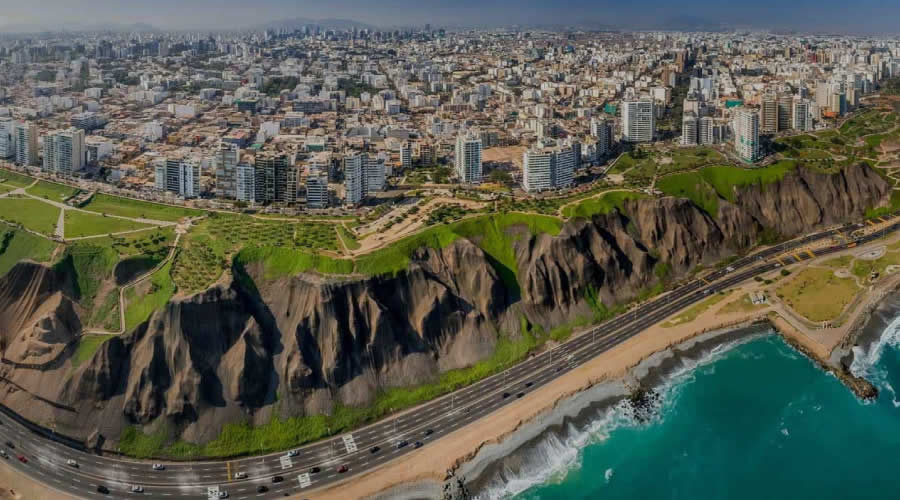 Miraflores and the Pacific coastline in Lima