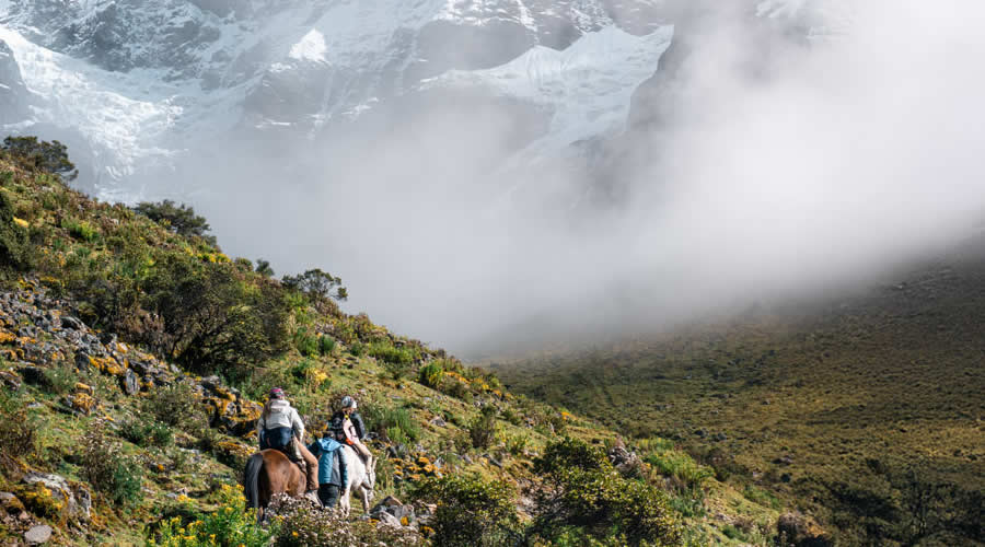Salkantay Pass with the snow-capped Salkantay peak