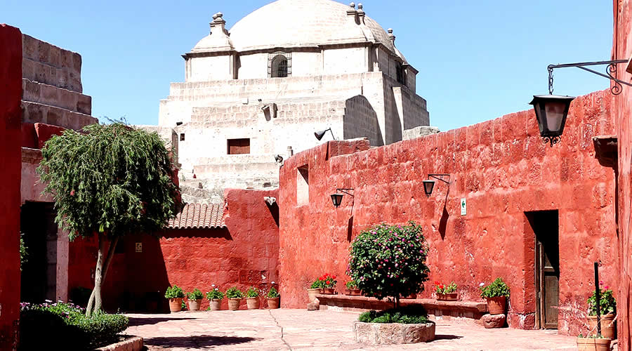 Colorful streets of the Santa Catalina Monastery in Arequipa
