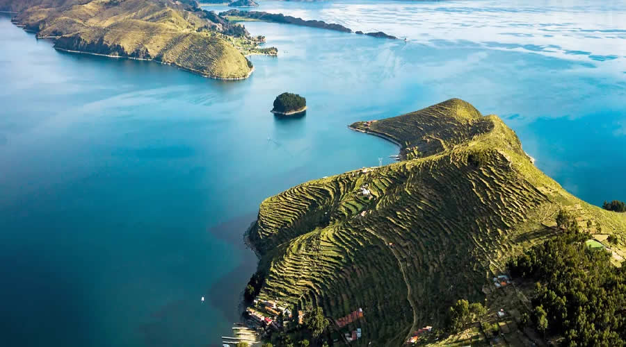 Lake Titicaca from Puno, Peru